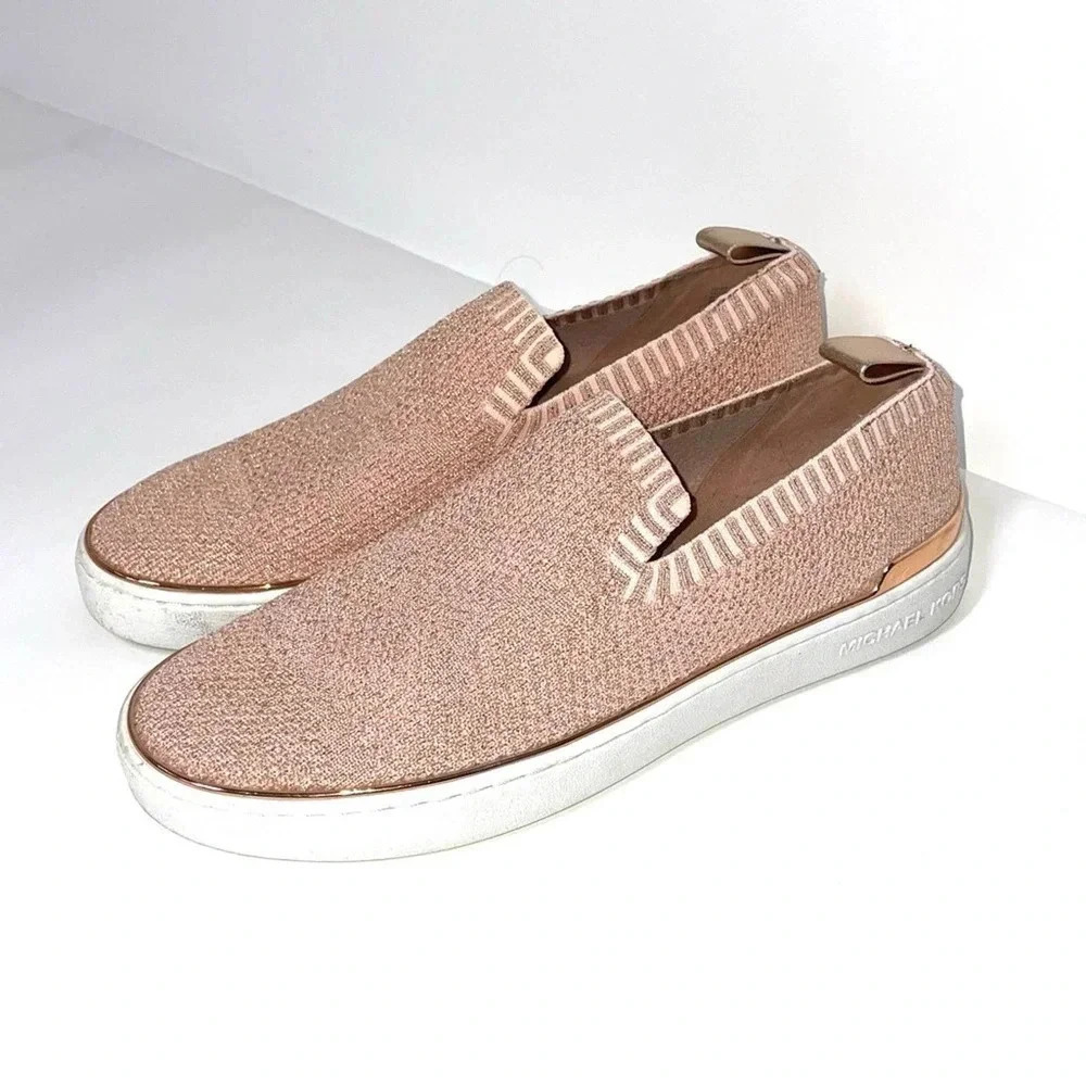 MICHAEL Michael Kors Women's Skyler Slip-On Sneakers Rose Gold Size 9
